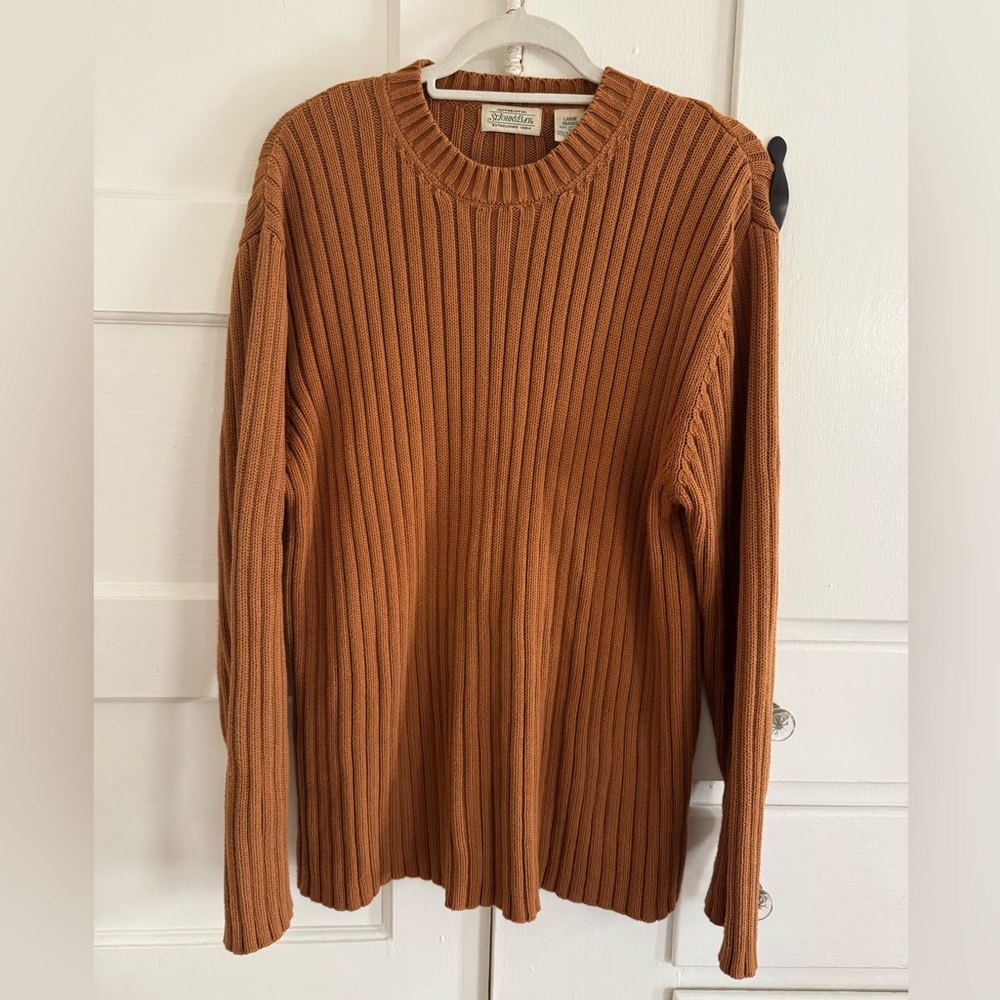 St. John's Bay Men's Tan Ribbed Crewneck Sweater